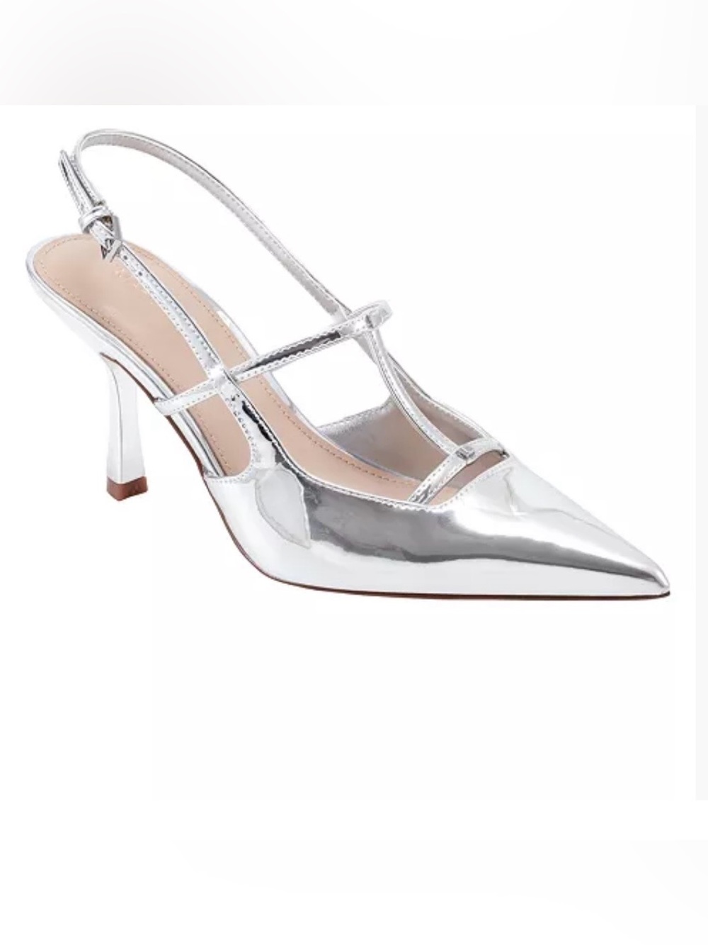 Marc Fisher Remmi Strappy Slingback Pumps. Silver Size 7.5 Mark on inner shoe